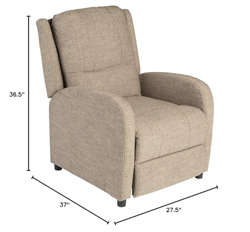 Pushback Recliner, 27.5" W x 37" D x 36.5" H, PolyHyde Upholstery I24222
