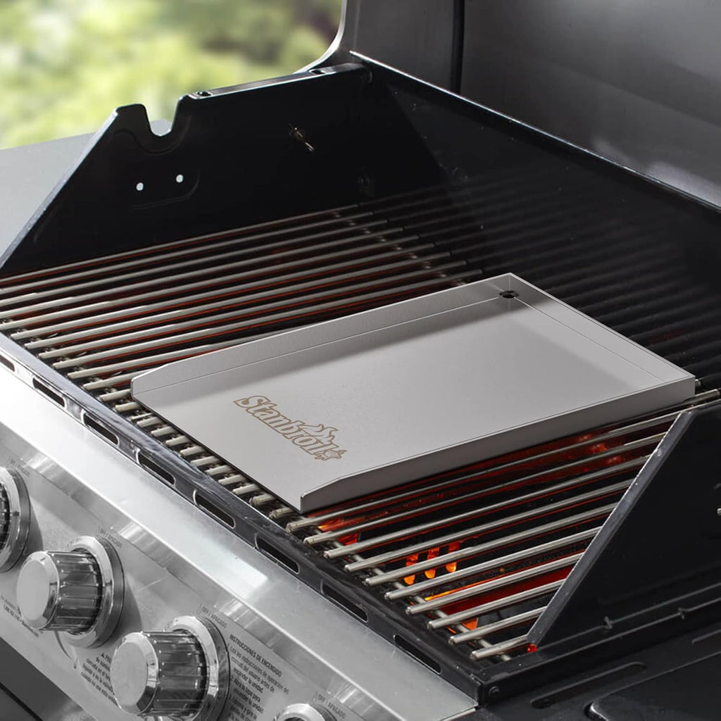 Stainless Steel Gas Grill Griddle Pan Pack of 2 K236