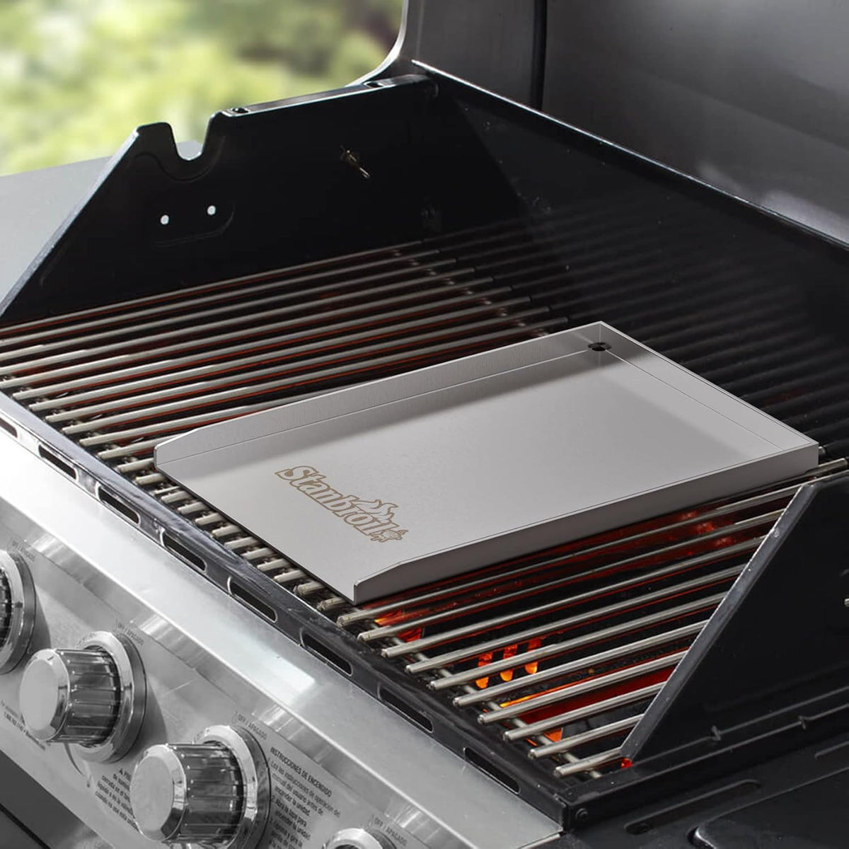 Stainless Steel Gas Grill Griddle Pan Pack of 2 K236