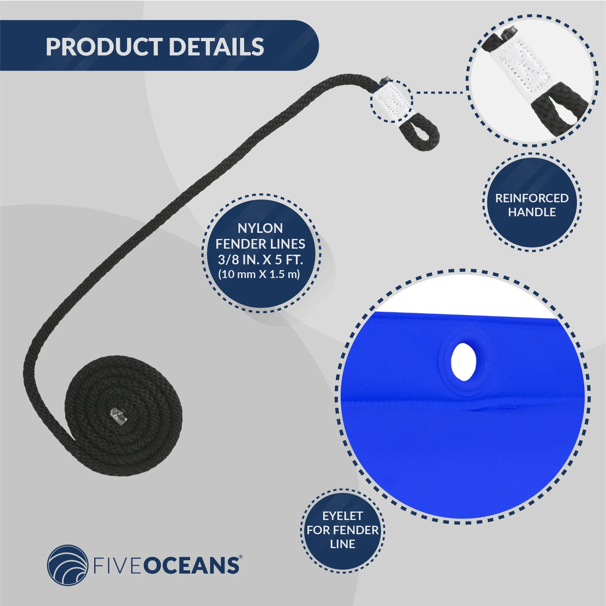 Blue 2-Pack 24-Inch Waterproof PVC Boat Fender with Storage Bag M439