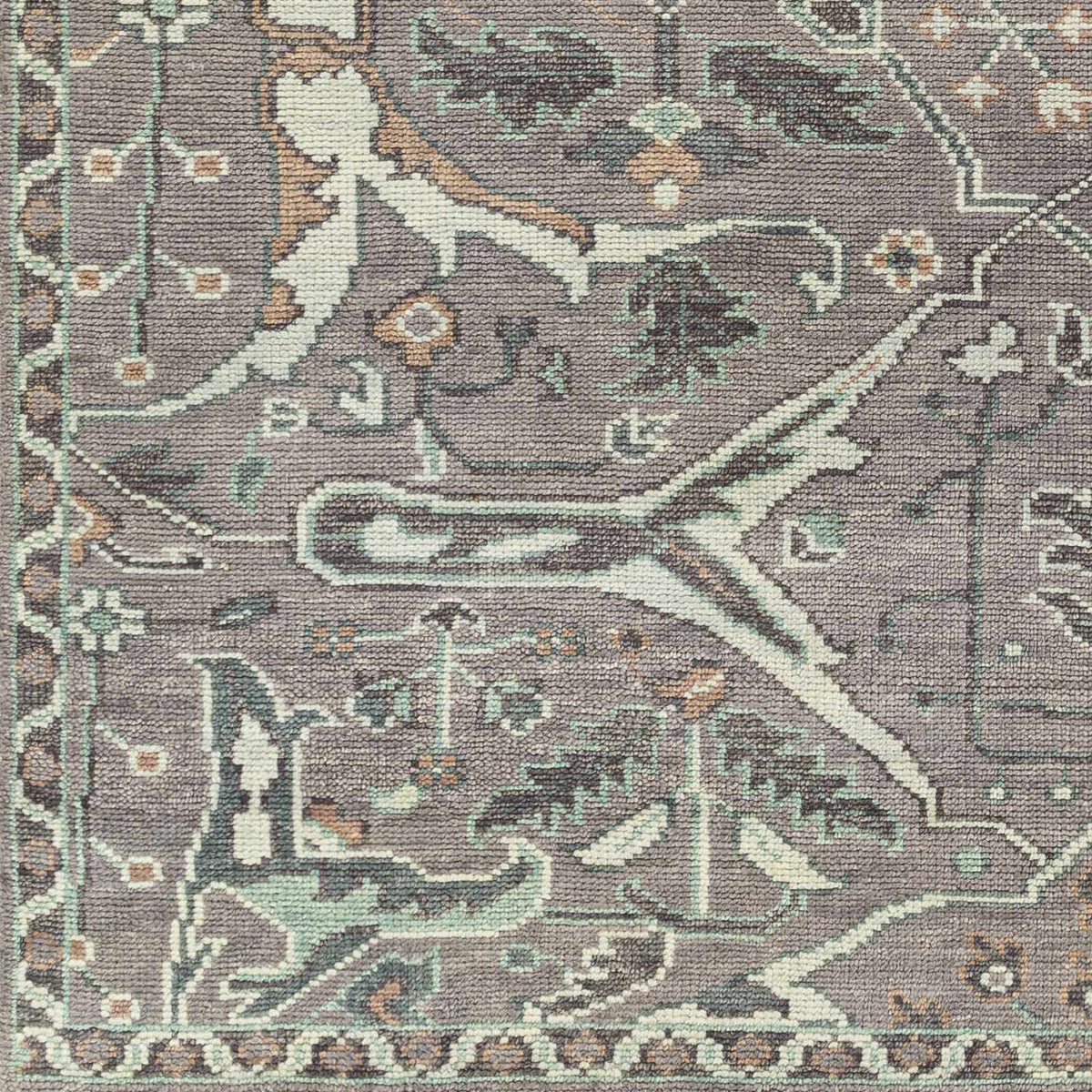 Wool Area Rug Gray Brown 6' x 9' F89916