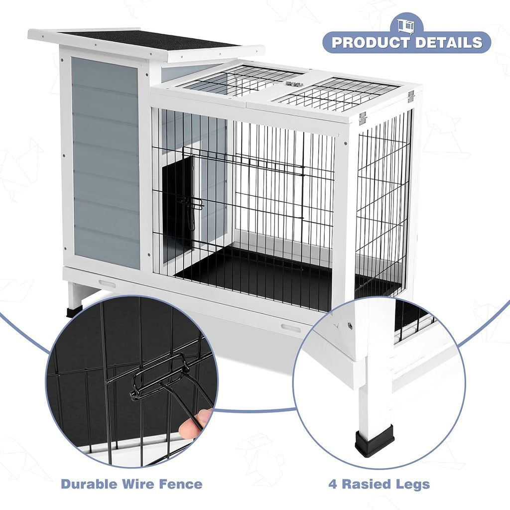 2 Story Rabbit Cage with Ventilation Door Removable Tray P972