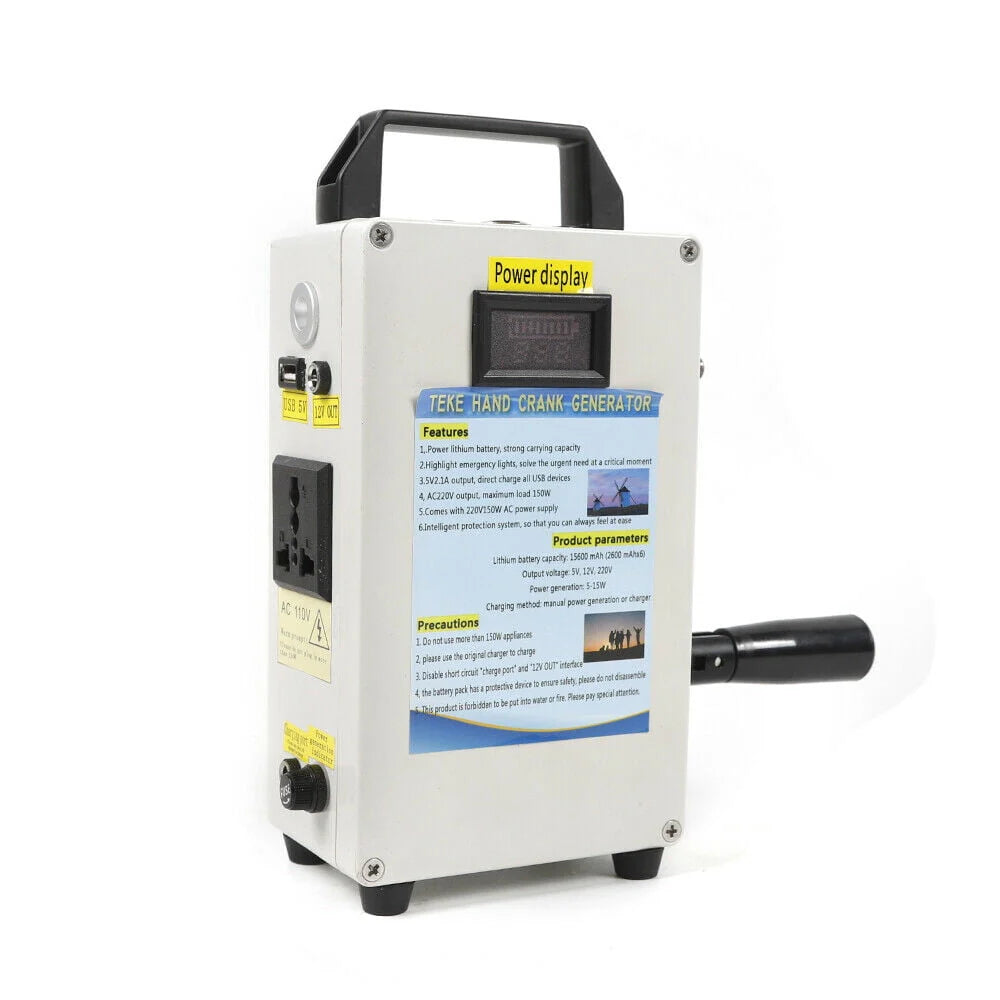 Portable Hand Crank Generator Emergency Power Supply USB Charger T835