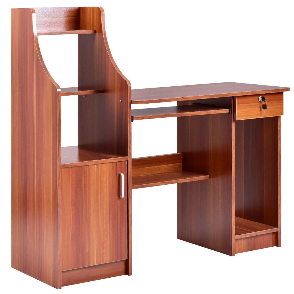 Computer Study Desk with Bookshelf U849827