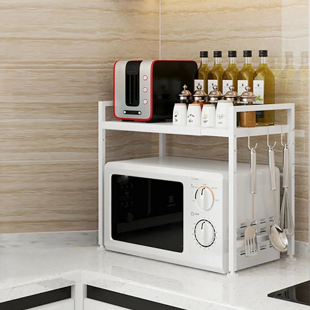 2-Tier Kitchen Storage Cart Microwave Oven Rack Stand Shelf S84672