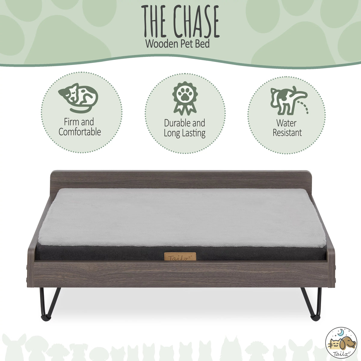 Wooden Pet Bed with Mattress Z95311