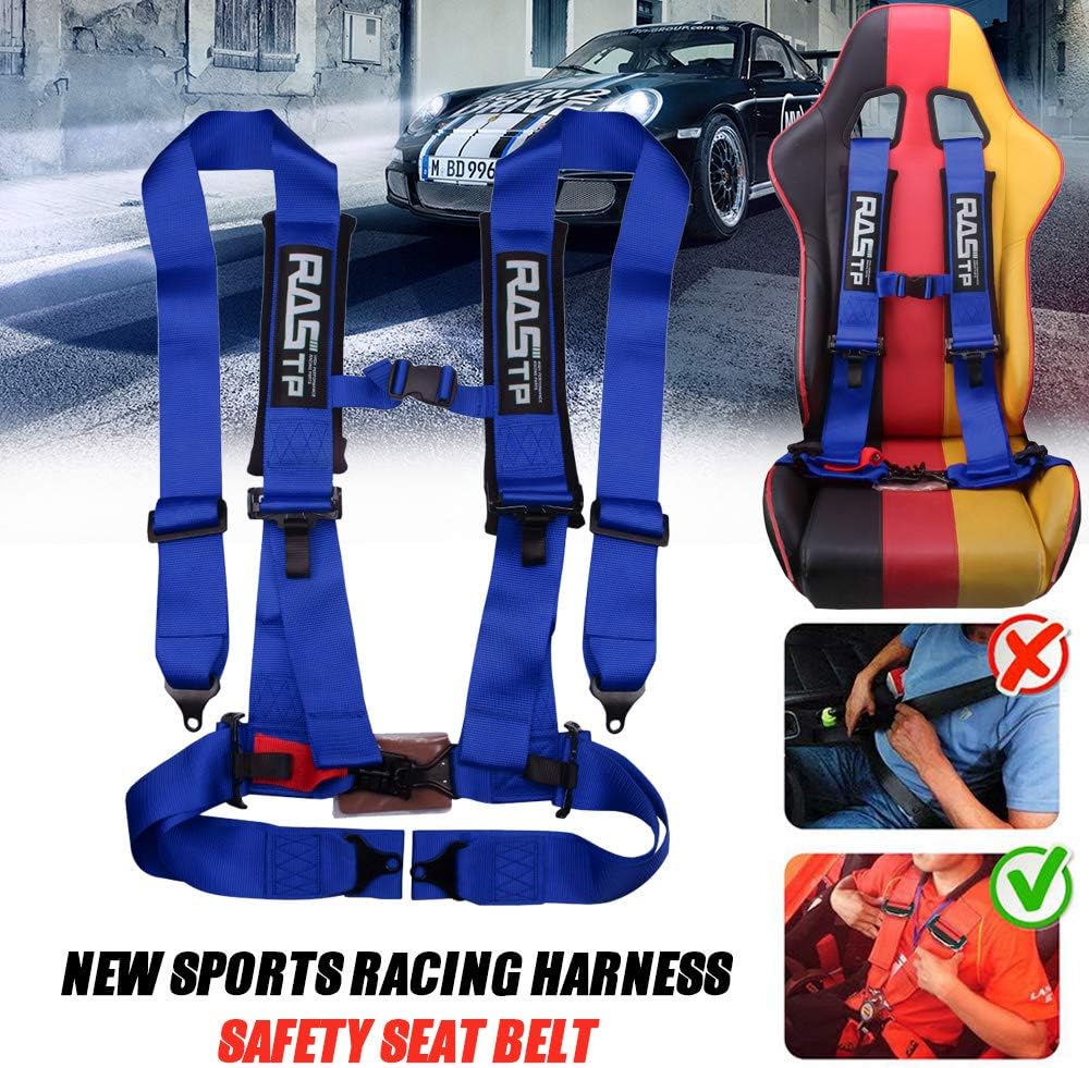 4 Point Safety Harness with 3 Inch Padding (Blue) Pack of 2 R9045