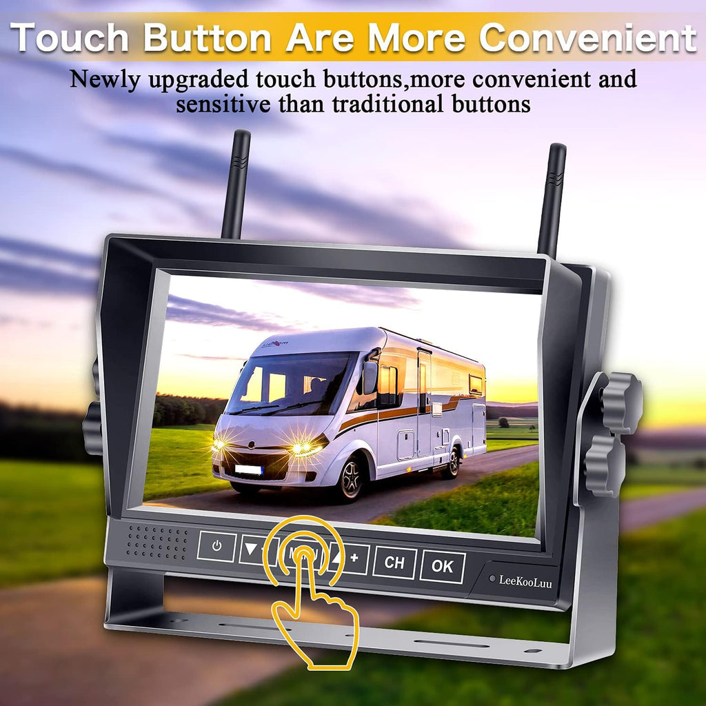 Wireless 7 Inch HD 1080P DVR Monitor with 2 Rear View Cameras W832