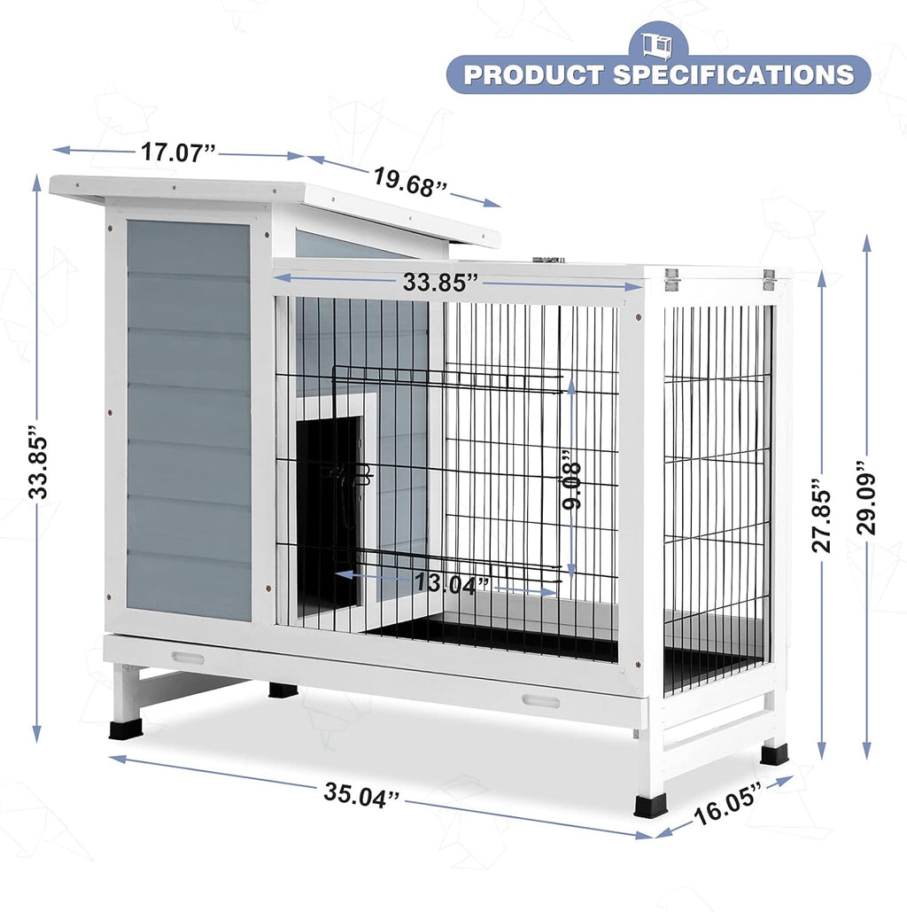 2 Story Rabbit Cage with Ventilation Door Removable Tray P972