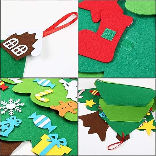 Felt Christmas Tree with 32 Ornaments and LED Lights F870752