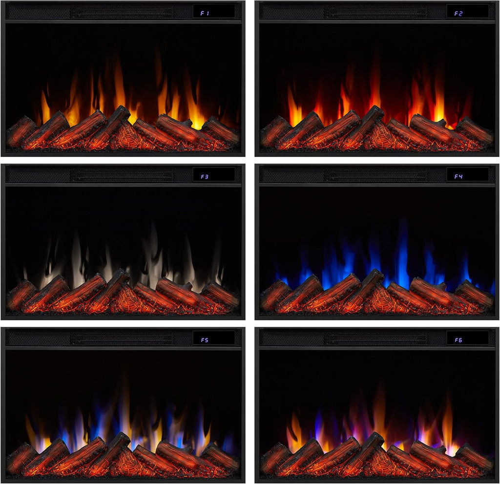 White 49" Slim Electric Fireplace with Mantel O6017