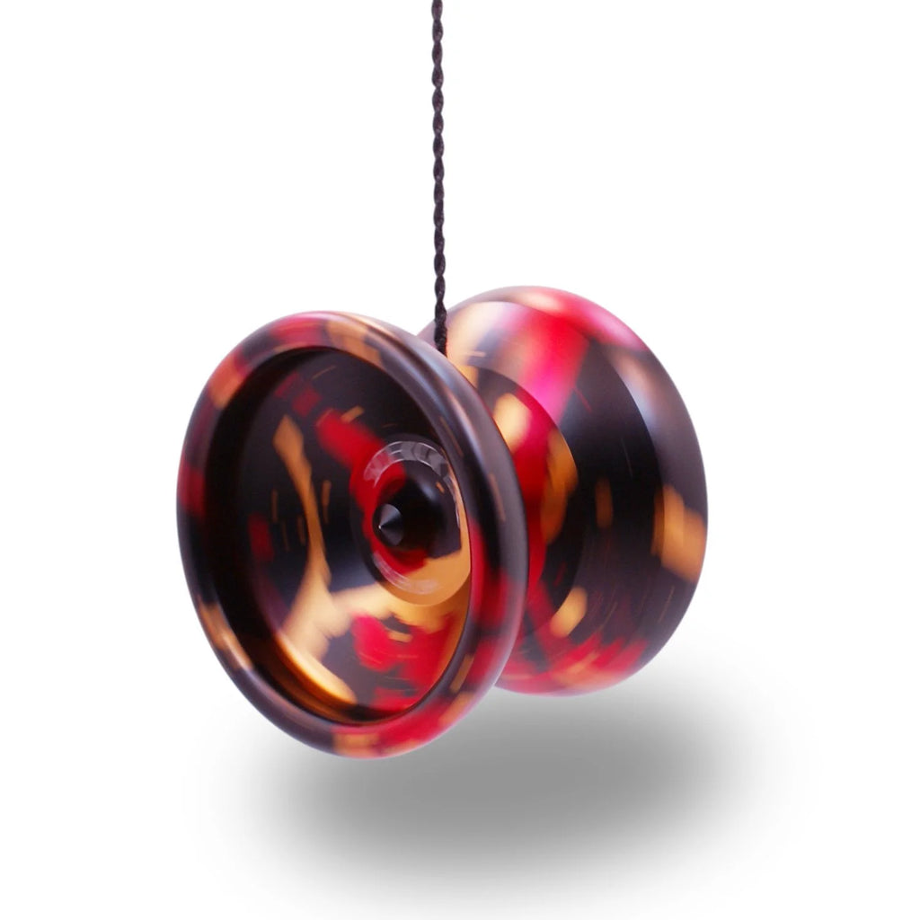 Black Red Gold Splashes Professional Aluminum YoYo G3222