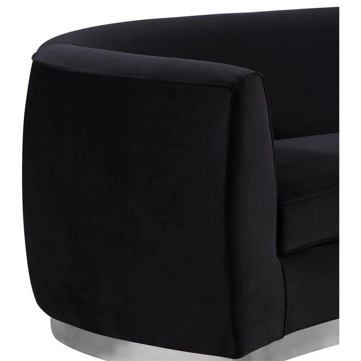 3-Piece Set with Accent Chair Chaise & Loveseat in Black and Chrome L135