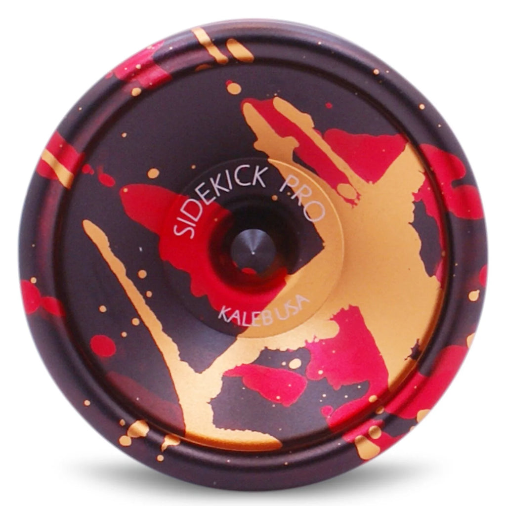 Black Red Gold Splashes Professional Aluminum YoYo G3222