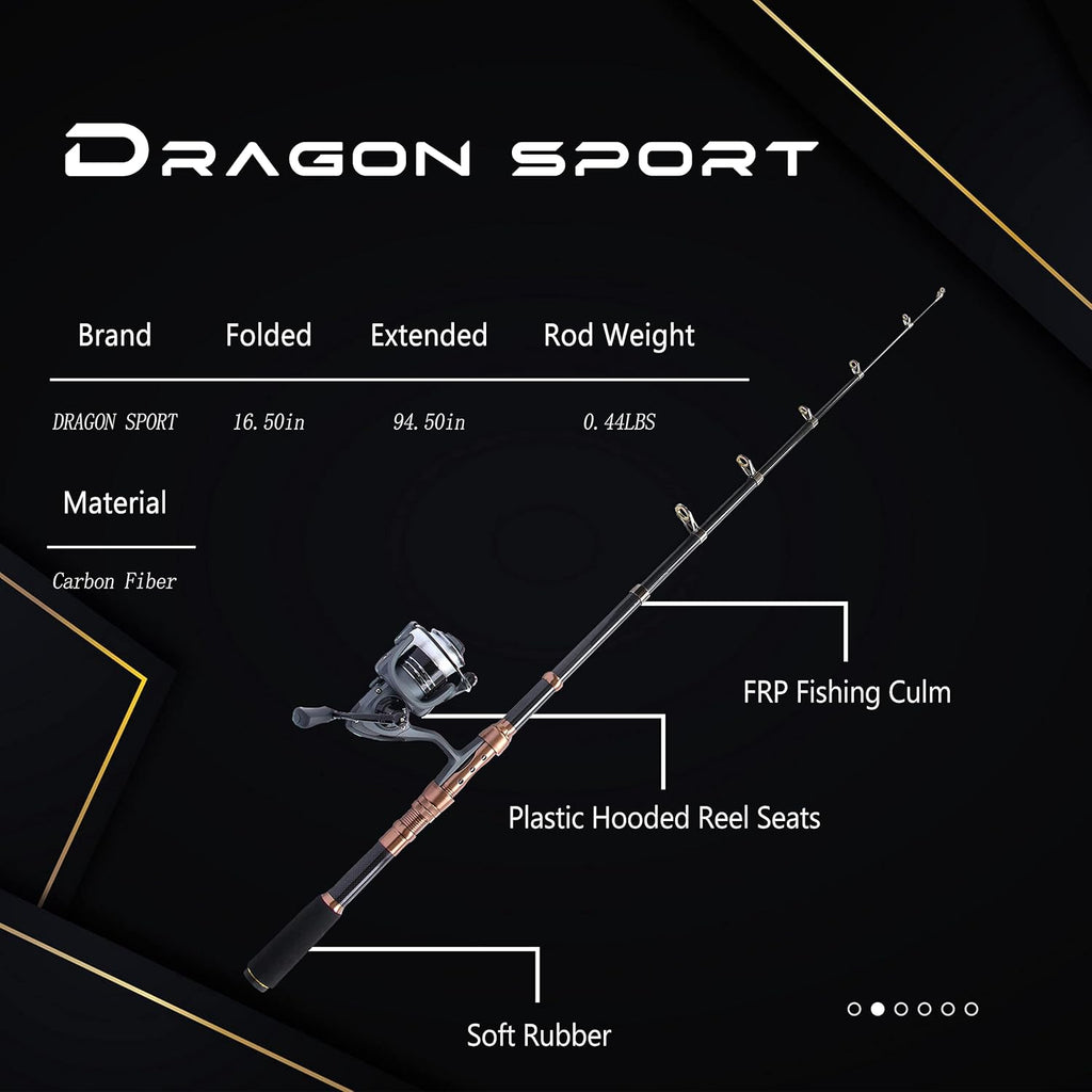 2.4m Carbon Fiber Telescopic Fishing Rod with Reel Combo O85723
