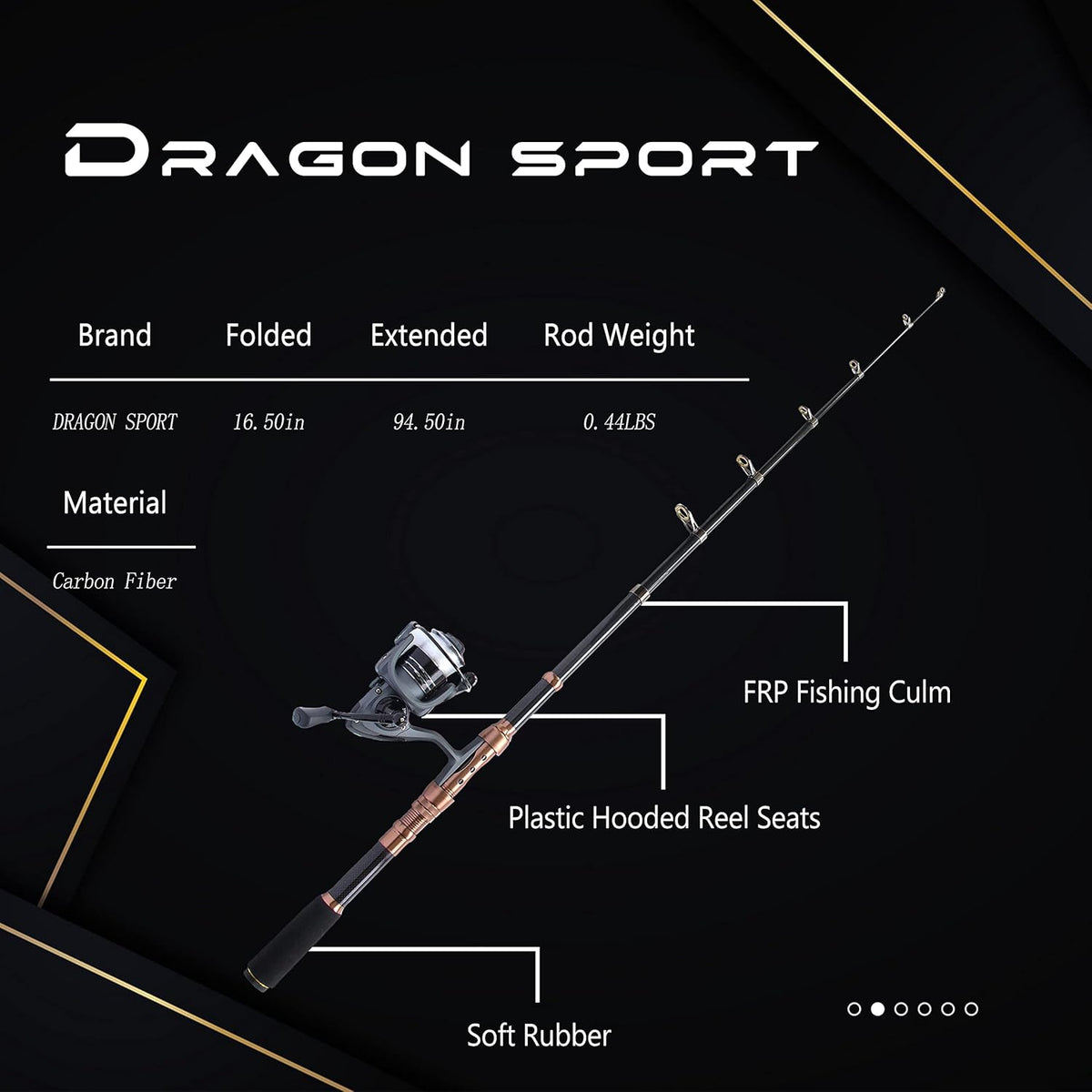 2.4m Carbon Fiber Telescopic Fishing Rod with Reel Combo O85723