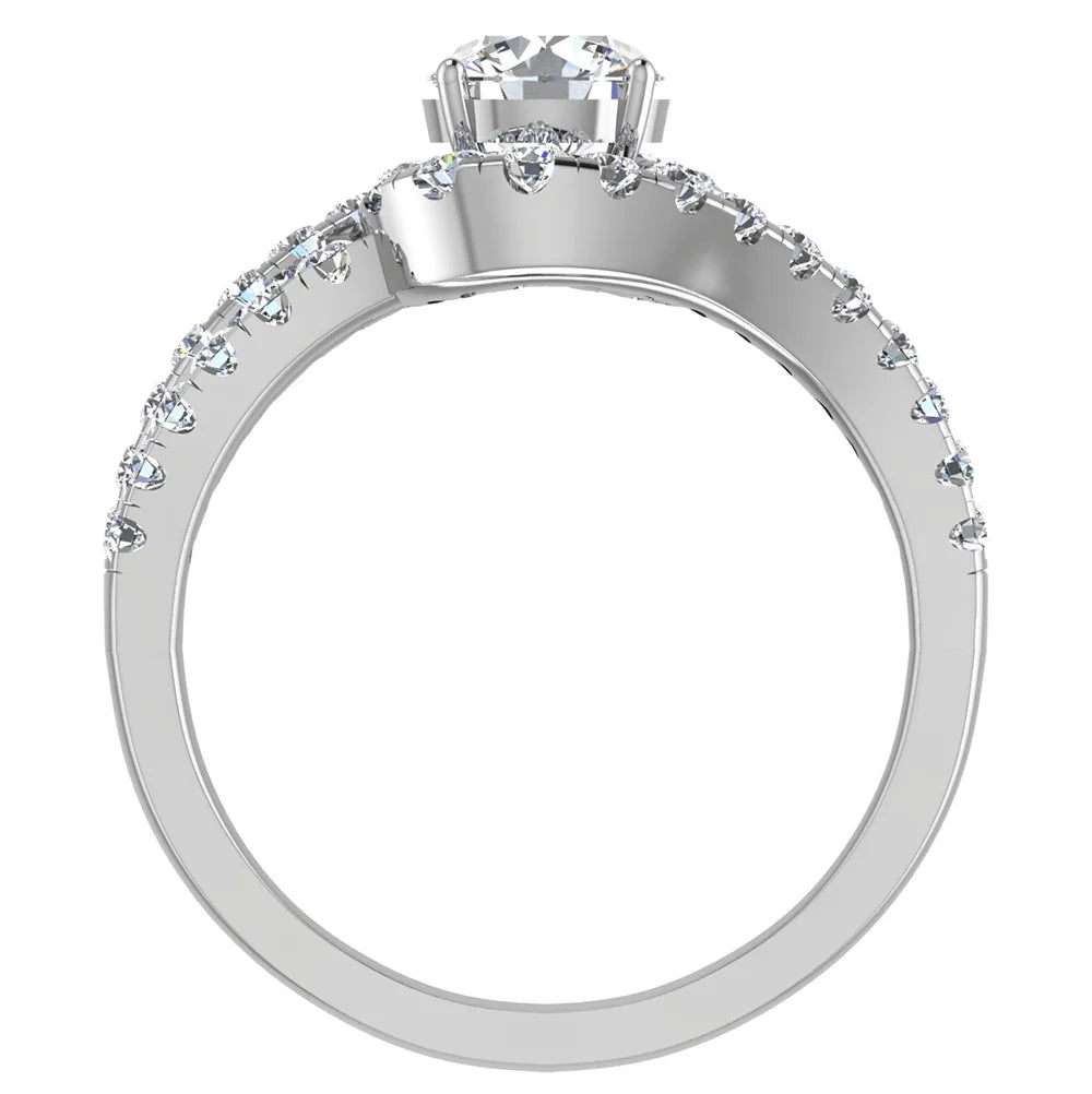 14K White Gold Diamond Engagement Ring 1.25 CT O8809
