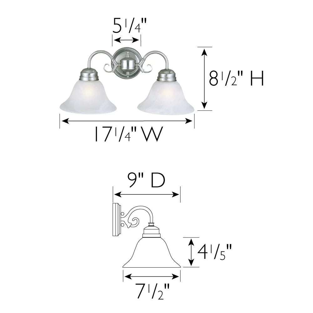 2-Light Dimmable Wall Light with Alabaster Glass W347