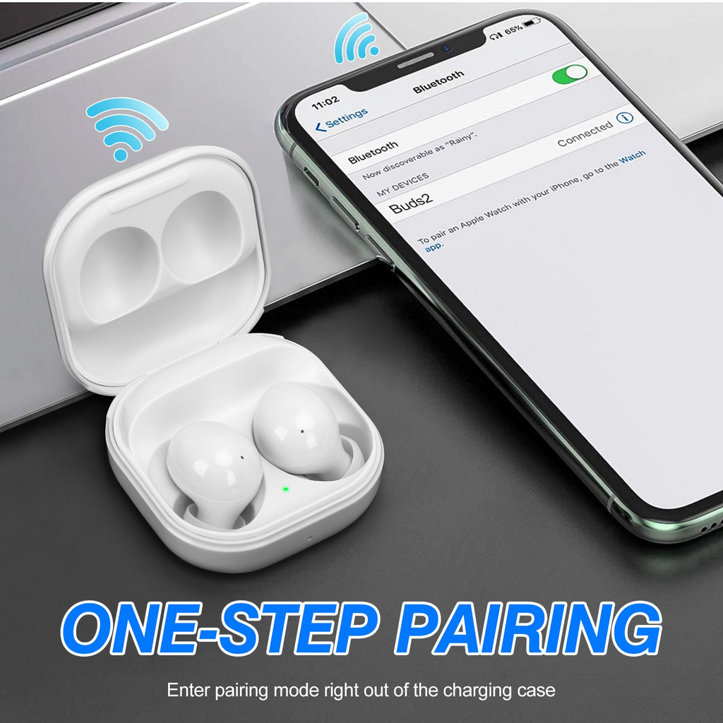 White Truly Wireless Bluetooth Headphones with Noise Isolation I627127