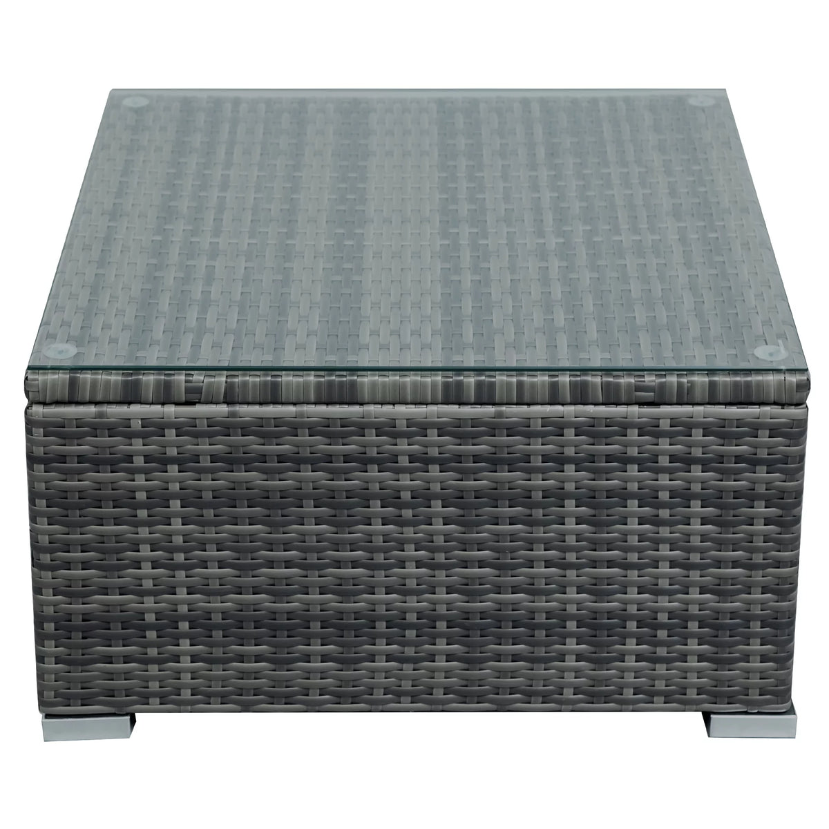 4 Pcs Wicker Patio Conversation Sofa Set with Storage Box & Table Y900