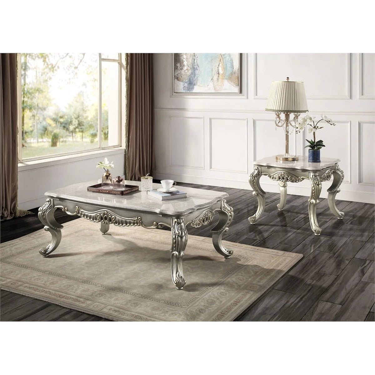 Marble & Wood Coffee Table S3399