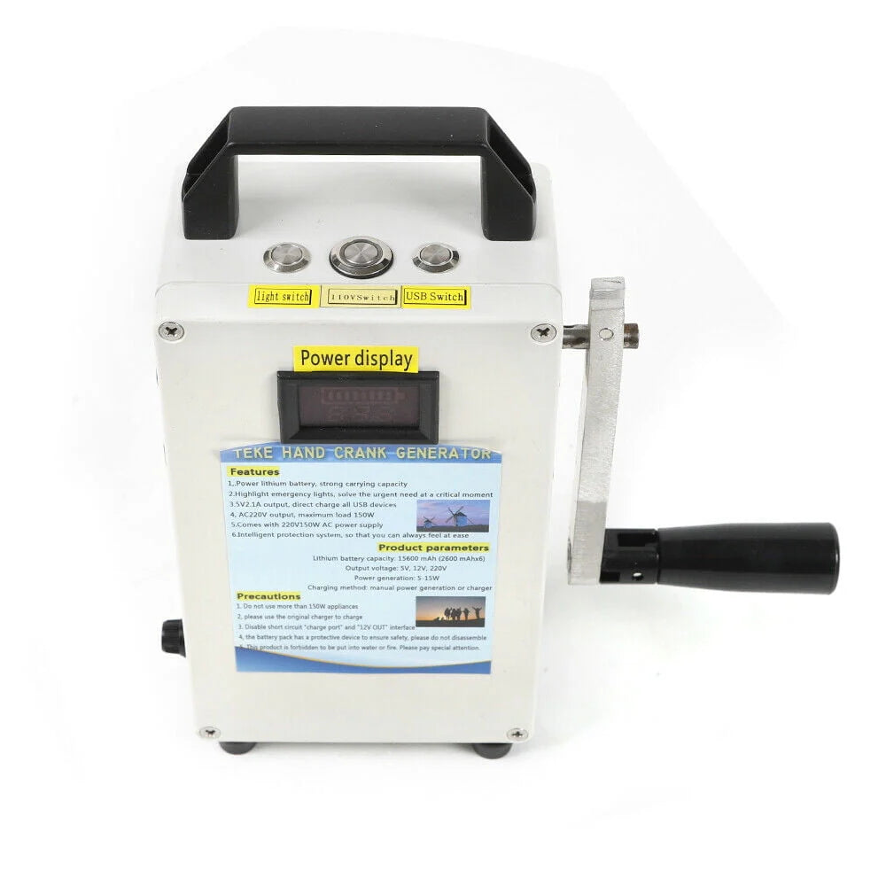 Portable Hand Crank Generator Emergency Power Supply USB Charger T835