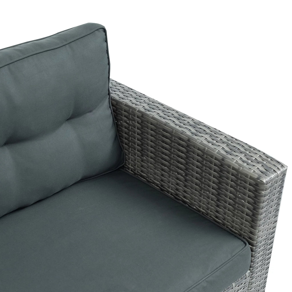 4 Pcs Wicker Patio Conversation Sofa Set with Storage Box & Table Y900