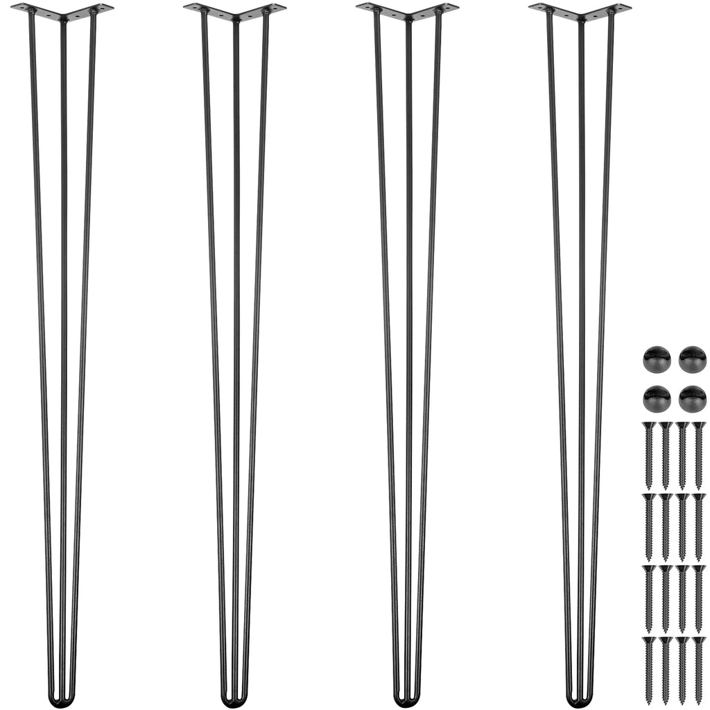 Black Set of 4 30" Carbon Steel Hairpin Table Legs X604138