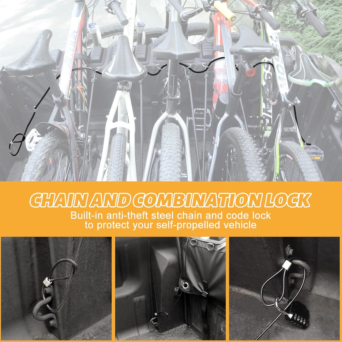 Truck Bike Tailgate Pad with Anti-Theft Lock, 53" Long Pack of 2 Y3496