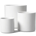 White Ceramic Plant Pots Set of 3 I7116