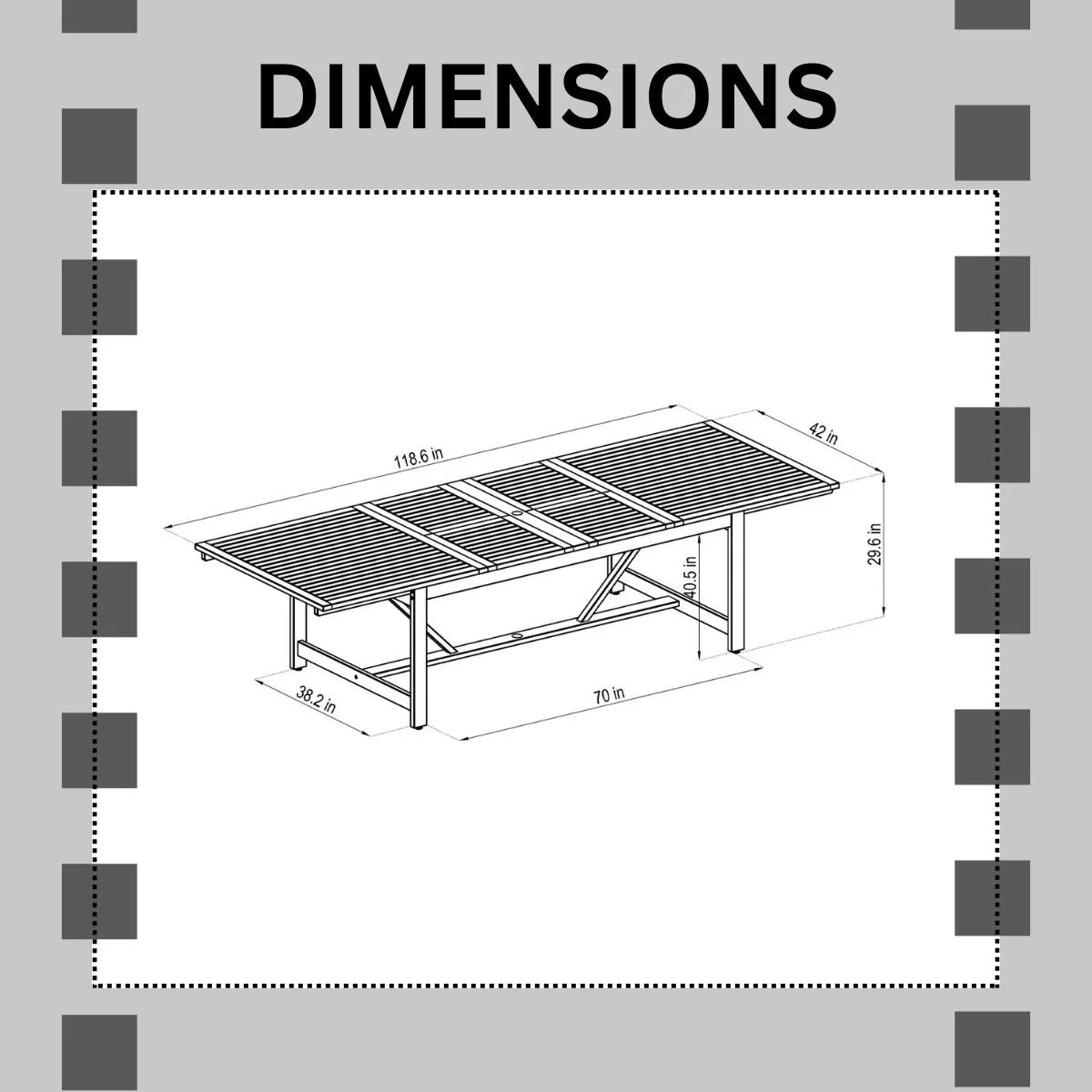 Eucalyptus 9-Piece Extendable Rectangular Patio Dining Set U3875