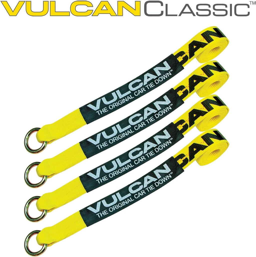 2 Inch x 12 Foot Yellow Loop Car Tie Down Straps S7603