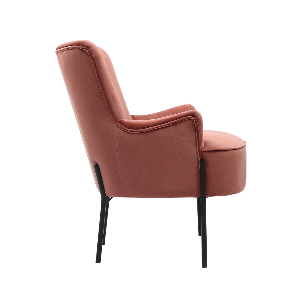 Tufted Fabric Accent Chair with Iron Legs H5520