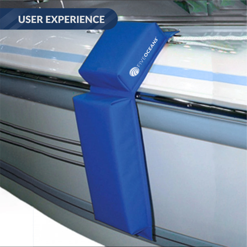 Blue 2-Pack 24-Inch Waterproof PVC Boat Fender with Storage Bag M439