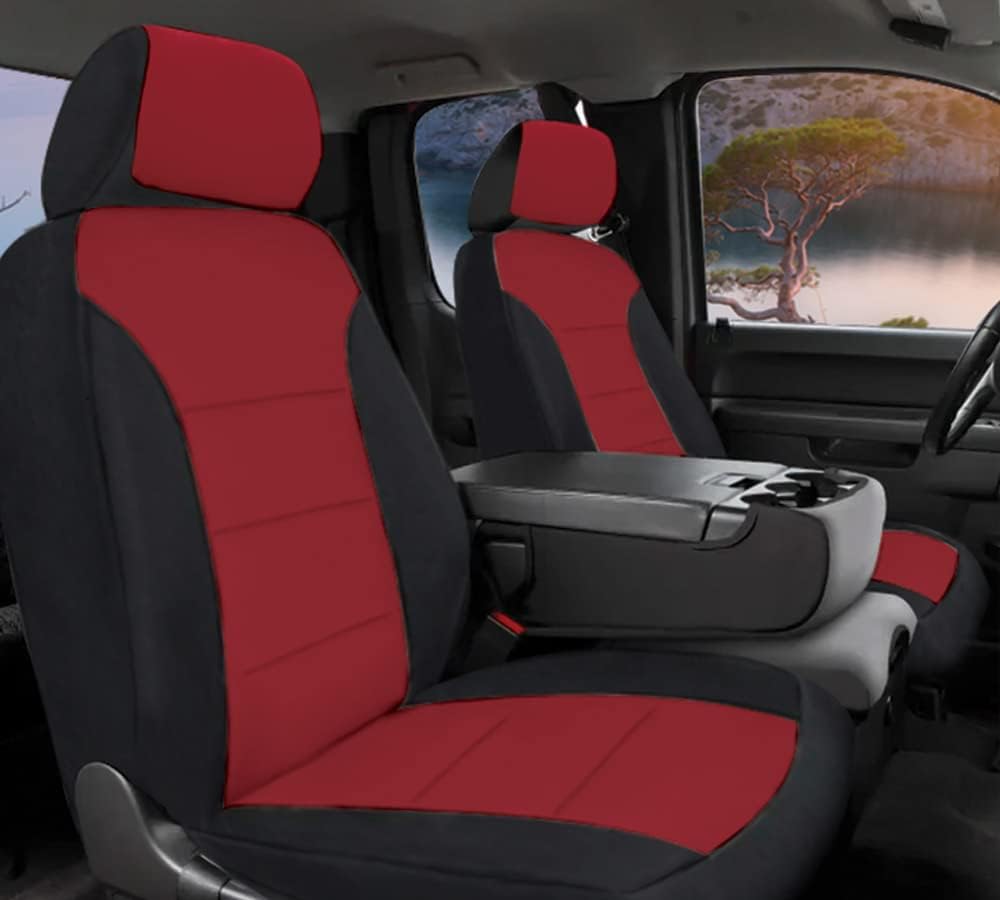 Red Rose & Black Neoprene Front Seat Covers C268170