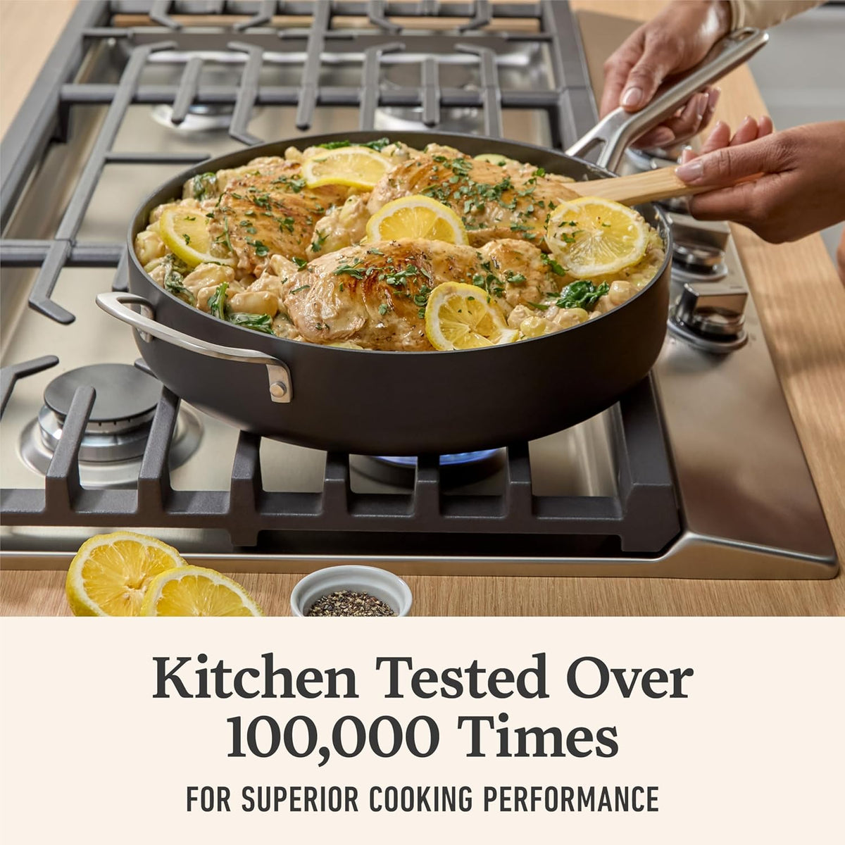 Hard-Anodized Nonstick 5-Qt Sauté Pan with Lid M830438