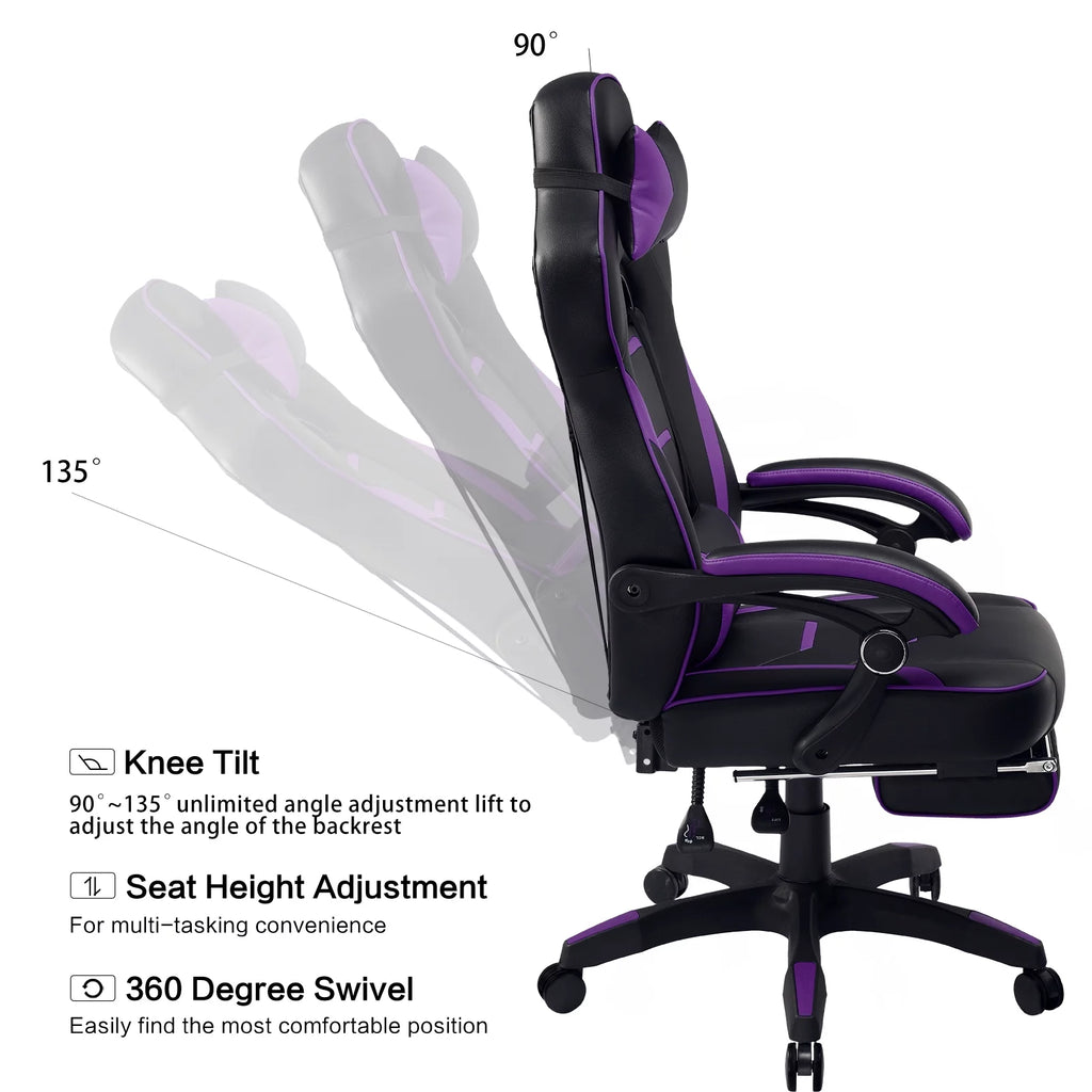 Purple Ergonomic Swivel Gaming Chair G527