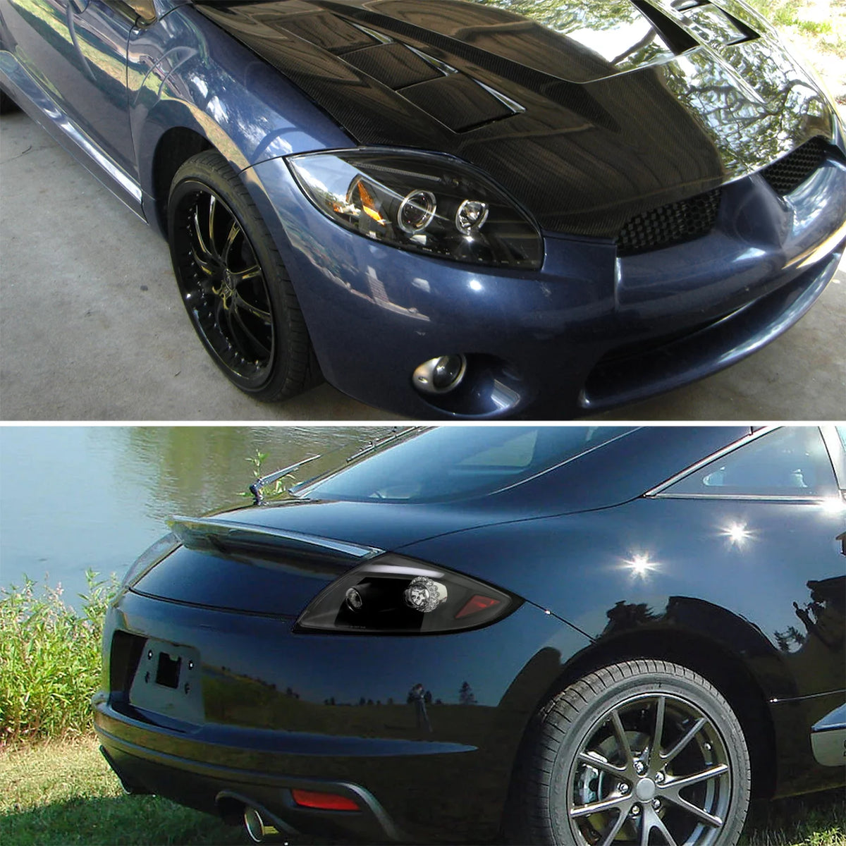 Halo Chrome Projector Headlights LED Fog Lights Left + Right Pair Y83054