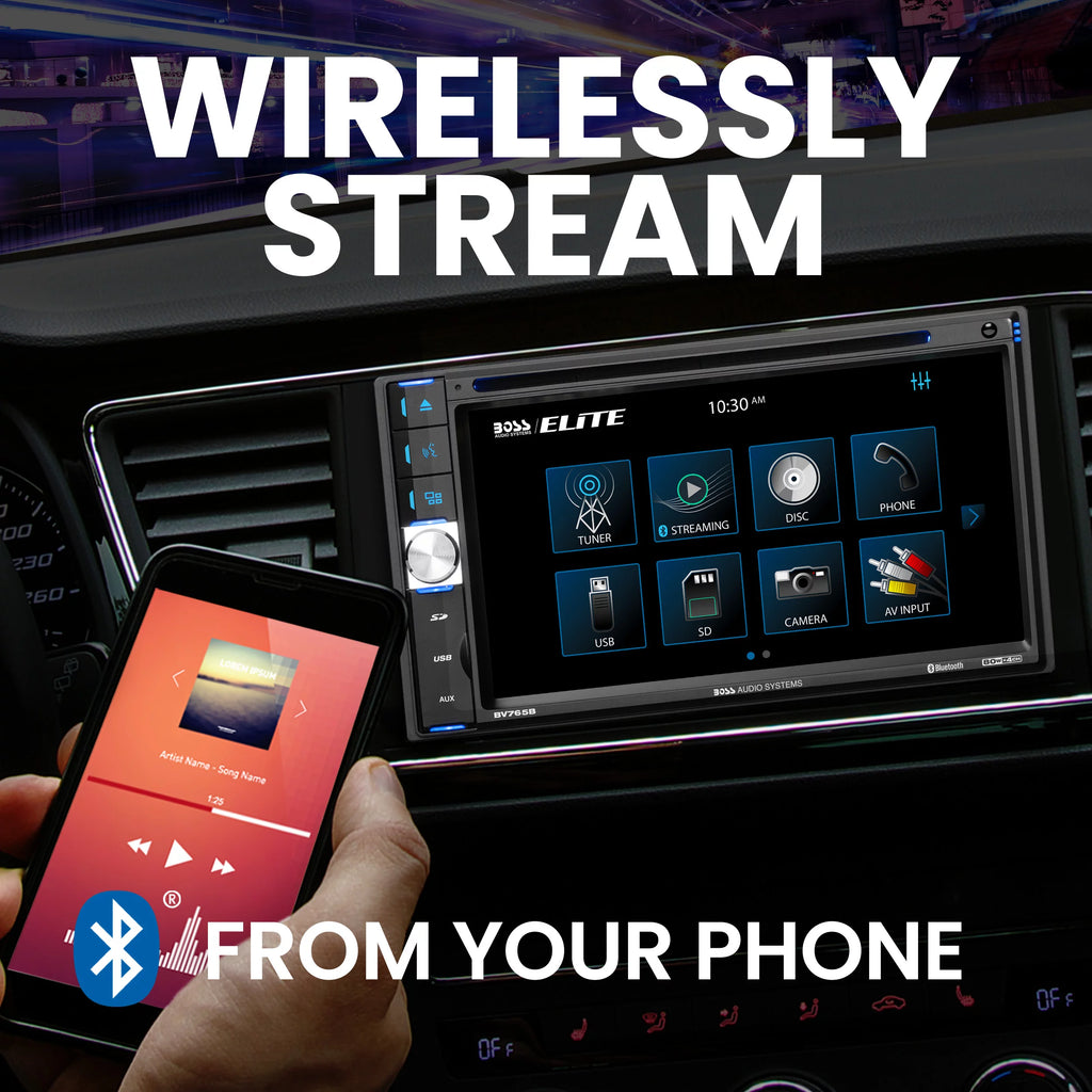 Restored 6.5 Inch Double Din Touchscreen Car Audio Stereo System with Bluetooth R39587