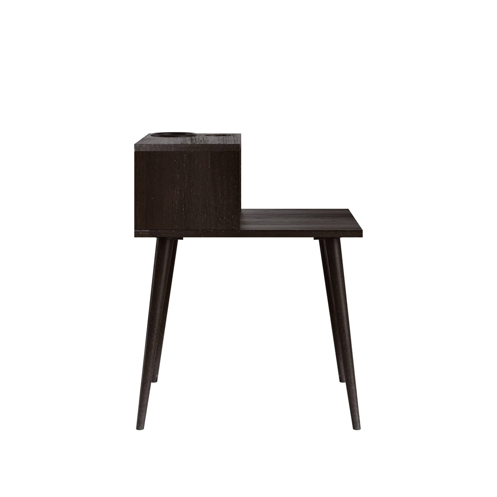 Natural Finish Wood End Table with Shelf C50082