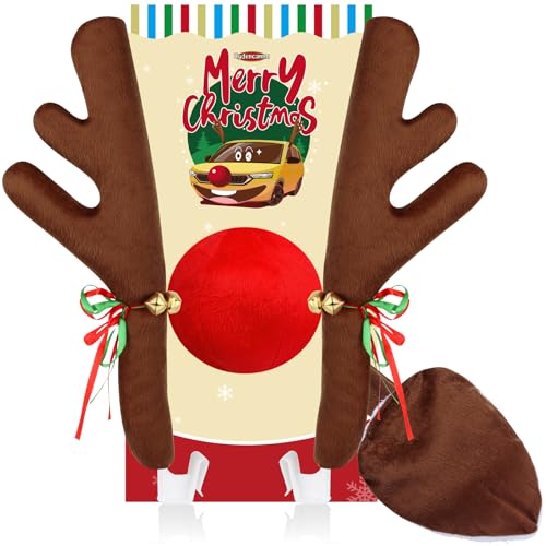Car Reindeer Antler Kit Nose and Tail Christmas Decoration Set T56821