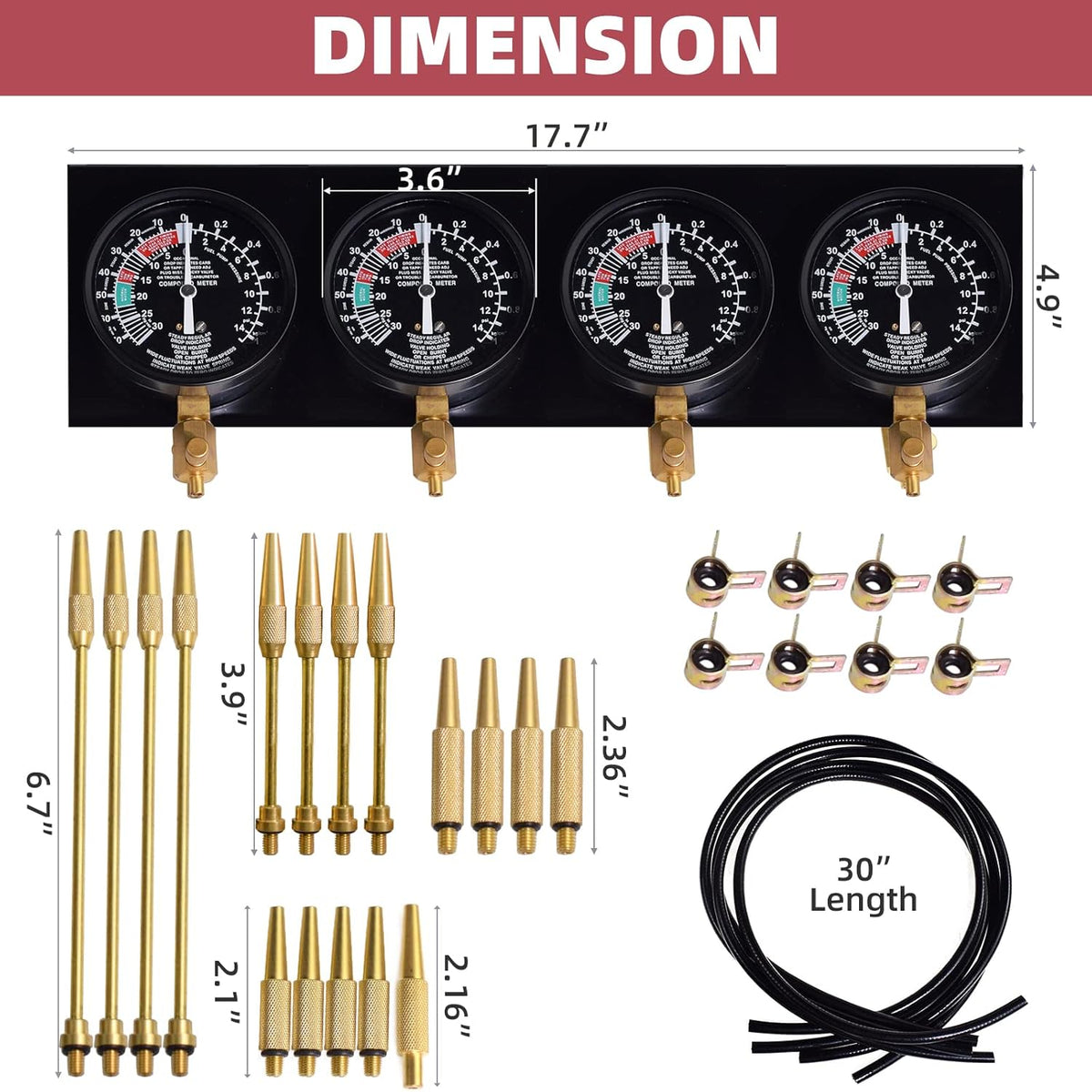 Universal Vacuum Carburetor Synchronization Balancer Gauge Adjustment Tool Kit M197