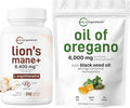 Oil of Oregano Softgels 300 Count & Lions Mane 240 Veggie Capsules 2 Pack R947782