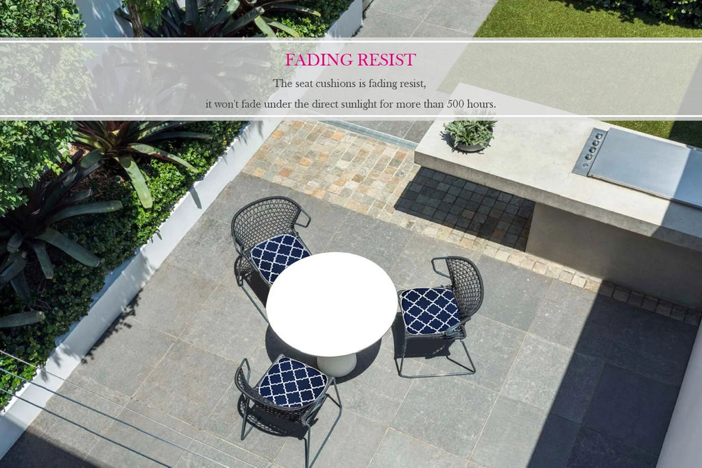 Blue Geometric Outdoor Seat Pads, Pack of 2 B81489