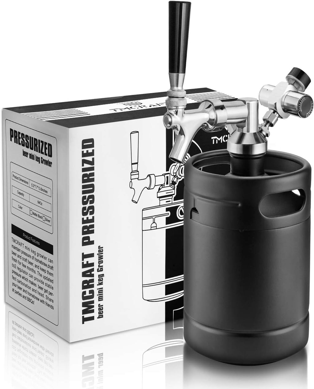 64oz Stainless Steel Pressurized Mini Keg with Cooler Jacket G83841