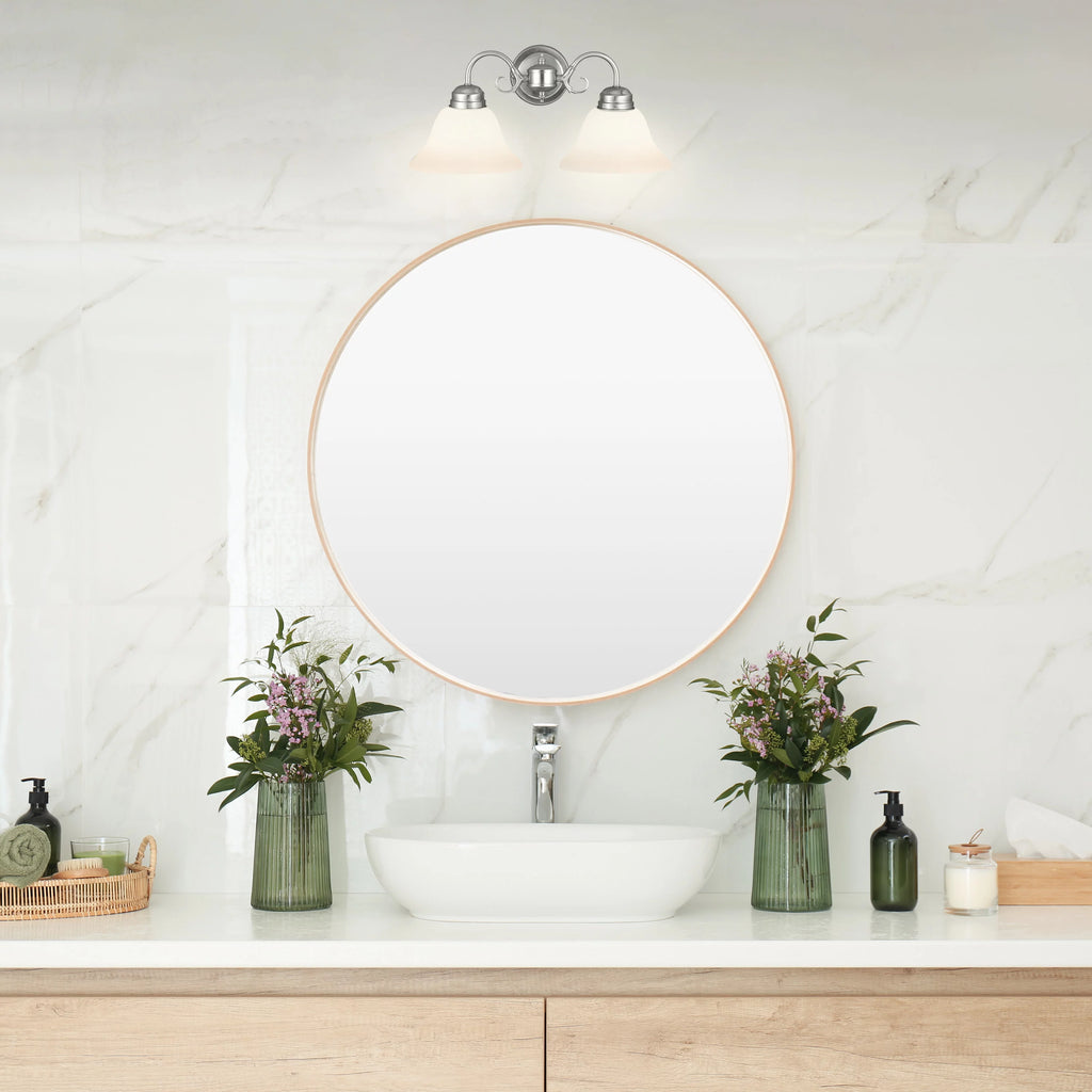2-Light Dimmable Wall Light with Alabaster Glass W347