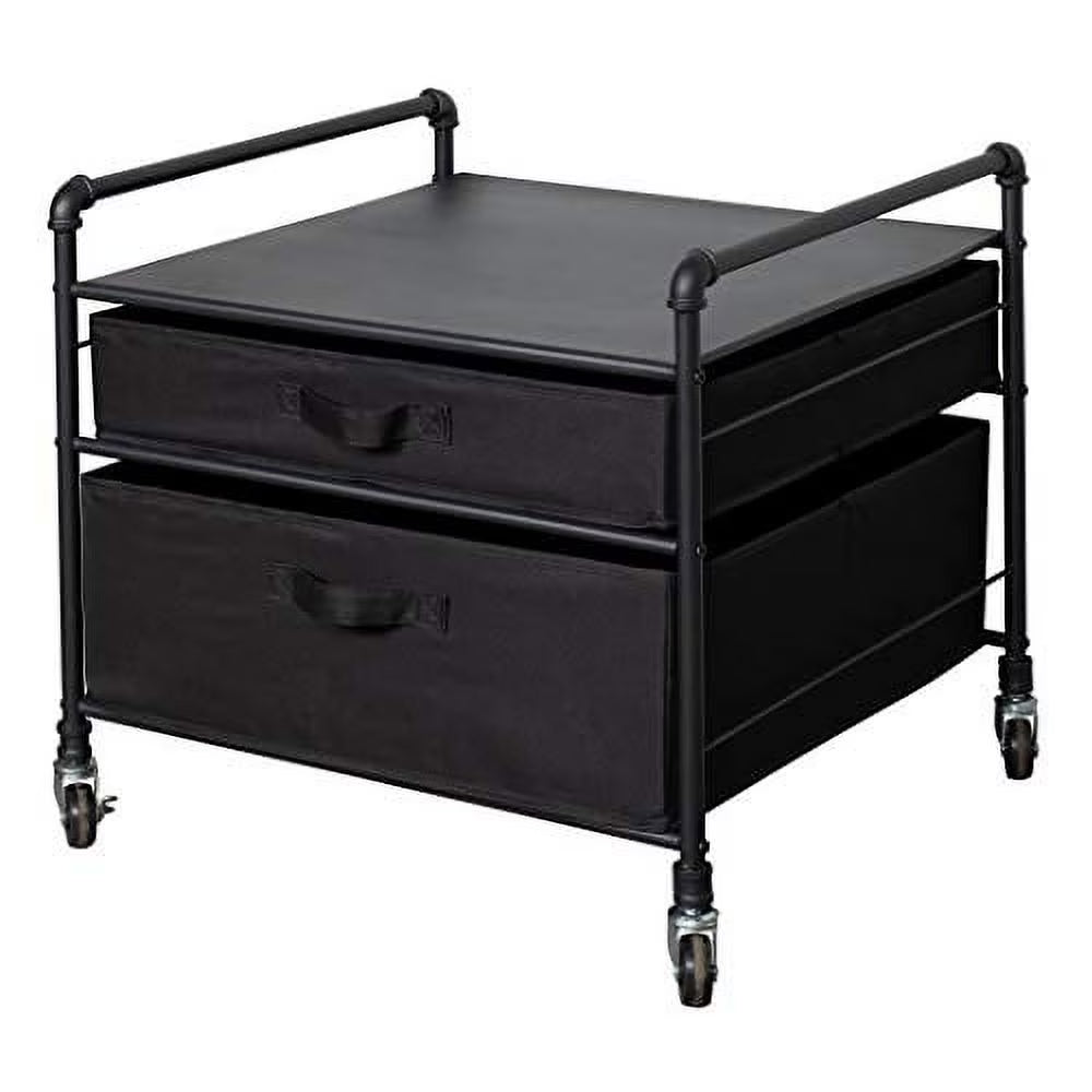 Black Pipe Frame Drawer Organization Stand B27247