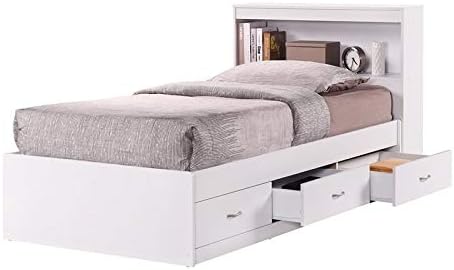 Twin Size Captain Storage Bed in White V34461
