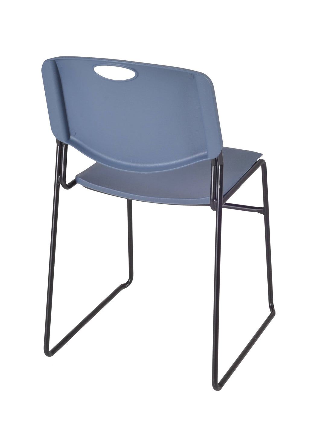 60x22 Training Table Mocha Walnut and 2 Stack Chairs Blue A50614