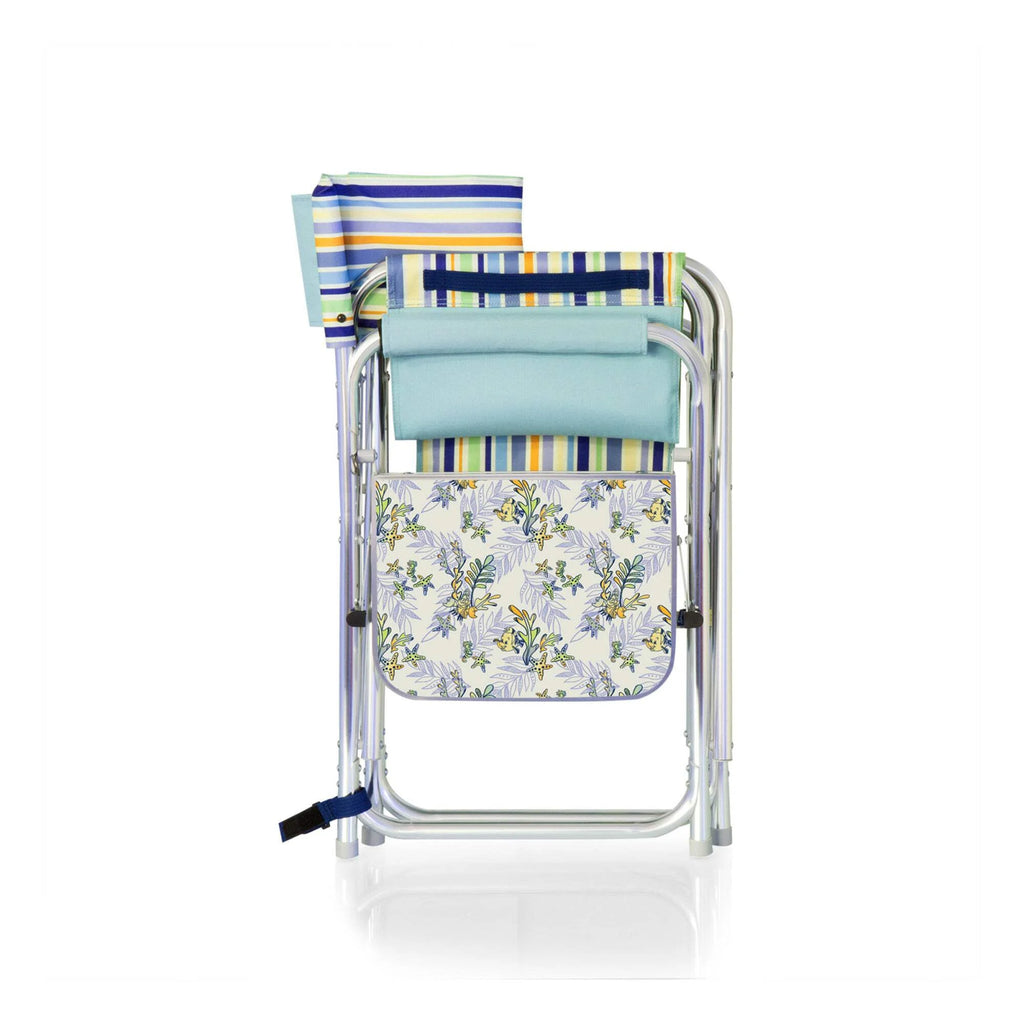 Sky Blue Sports Chair with Multi Stripe Pattern N847